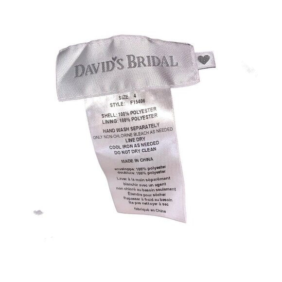 David's Bridal Women's Chiffon Sweetheart Short Dress Size 4 w. Cap Sleeves NWT - Picture 10 of 11